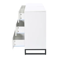 Комод KOMHTOM 140x39,5x78,5 см глянцевый с 6 ящиками и 3 металлическими ножками — изображение 6