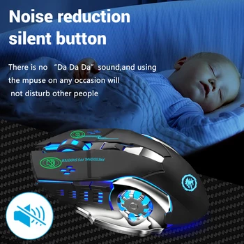 Rechargeable Wireless Mouse Gaming Computer Silent Bluetooth Mouse USB Mechanical E-Sports Backlight PC Gamer Mouse For Computer 2