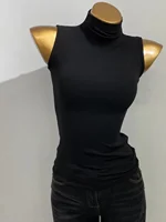 Women's Modal Cotton Svel Vest High Collar Summer Faionable Base irt Versatile Personali T-irt Upper Body