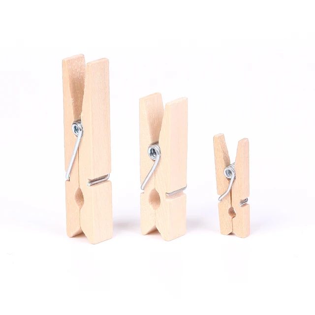 35/45 Mm Természetes Fa Ruhák Csapdák Ruhakapcsok Bilincs Diy Photo Paper Ruhaspin Craft 30/50/100Db - Image 6