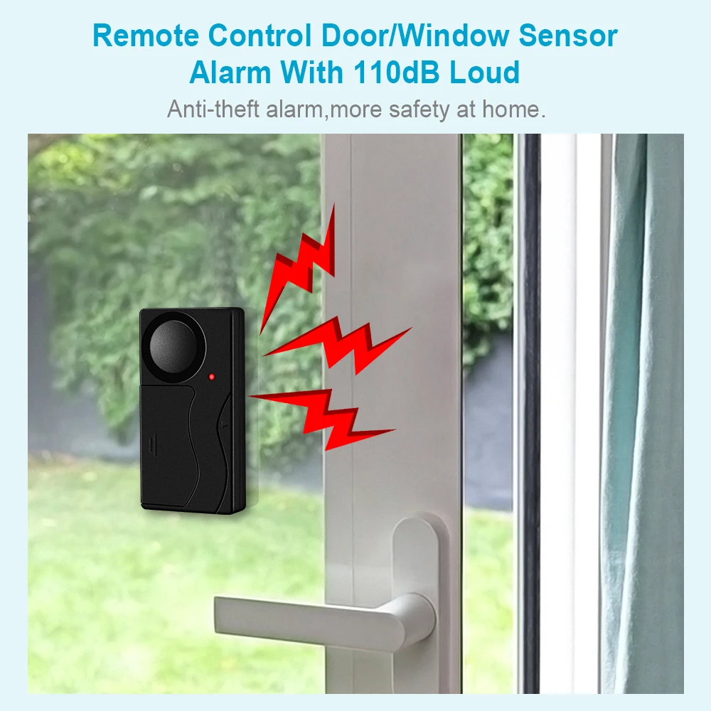 Wireless Vibration Alarm Door And Window Anti-Theft Alarm With Remote Control 110dB Motorcycle Bicycle Security Sensor System 2