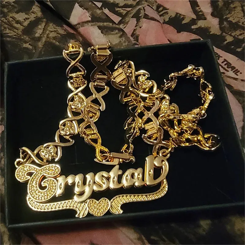 Custom Made Art Font Cute Young Bridal Price Pendants Double Deck Choker Kids Boyfriend Femmes Oldschool Bride Top Selling