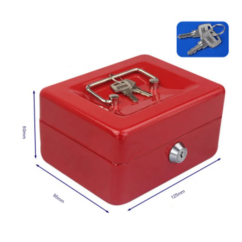 

Home Store Steel Mini Cash Box Portable Key Cabinet Safe Deposit Box Safe Money Box Storage Box Hidden Coin Money Jewelry