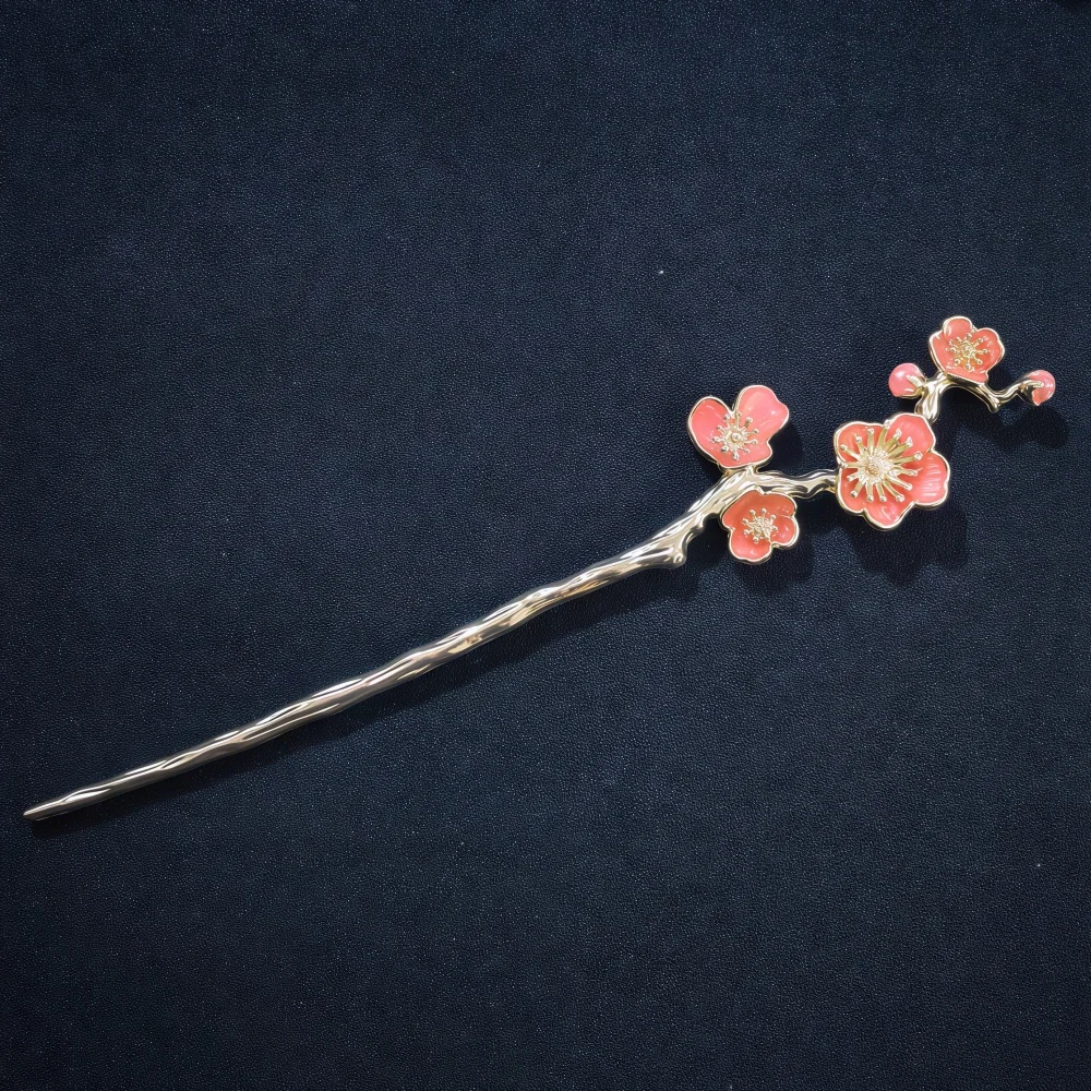 Einfache Haarstäbchen aus Legierung für Frauen und Mädchen, Metall-Haarnadeln, Vintage-Blumen-Haargabeln, Haaraccessoires, Geschenk – Detail 6