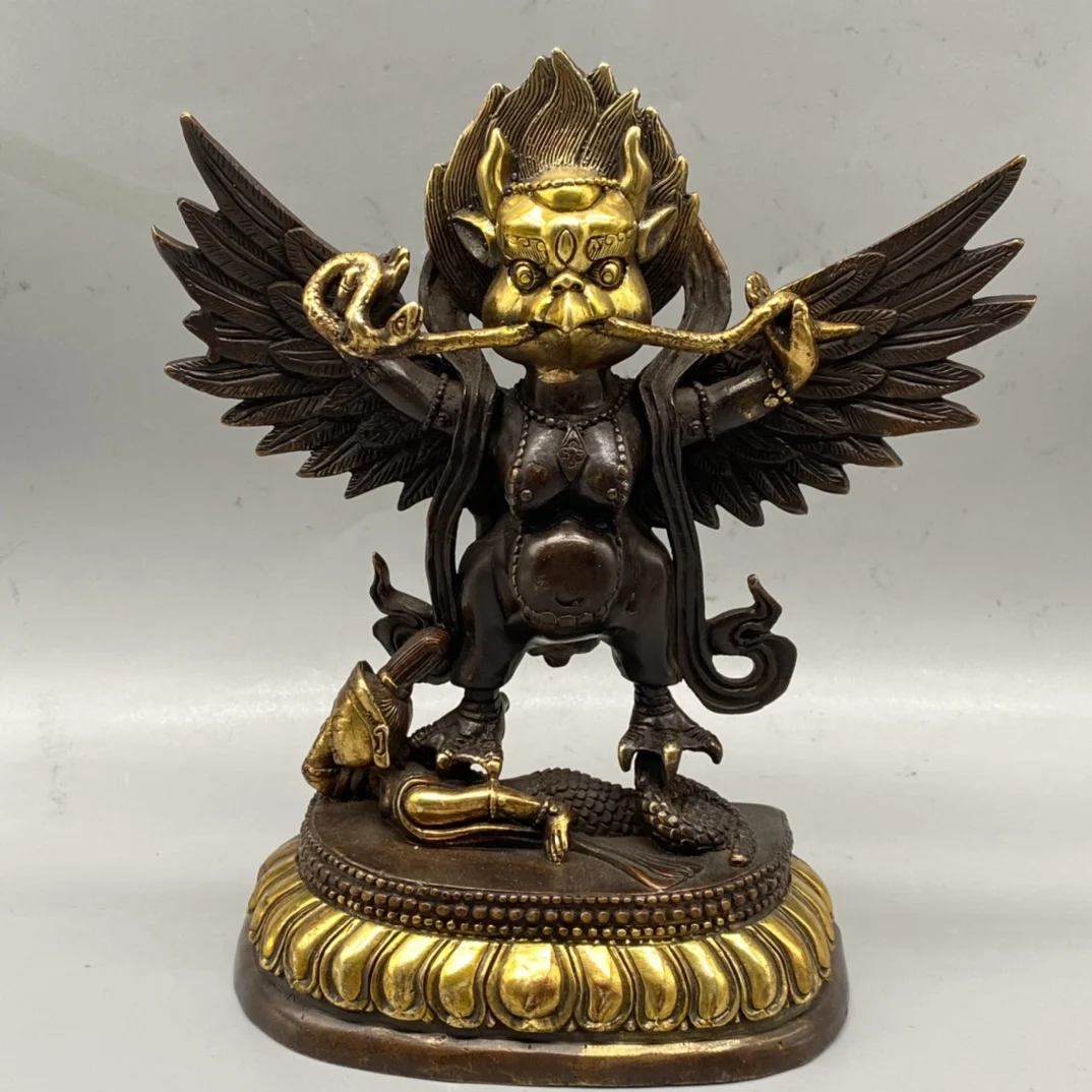 

Art Collection Tibetan Old Bronze Suparna Norka Sculpture ,Home Decor Antique Statue Ornament