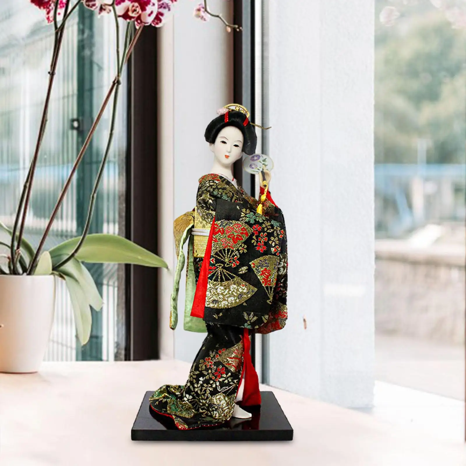 Jojomis Bambola Geisha In Kimono Giapponese – 30,5 Cm, Statuetta Fatta A Mano Con Ricami Tradizionali, Per Decorazione Casa In Stile Orientale