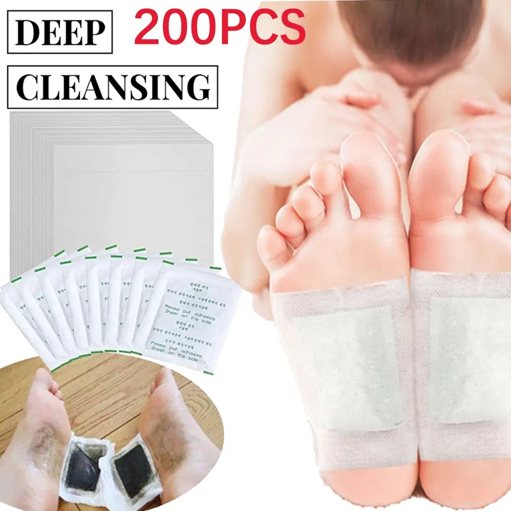 200PCS Foot Sticker Detox Foot Pads Organic Herbal Cleansing Patches Body Toxin Detoxification