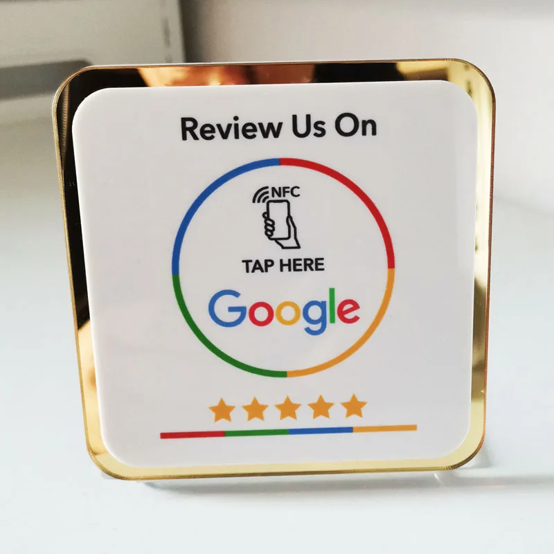 

Google Review Sign with NFC Scan code Acrylic Social Media Signs Google Review Card For Your Business Retail Store Decors