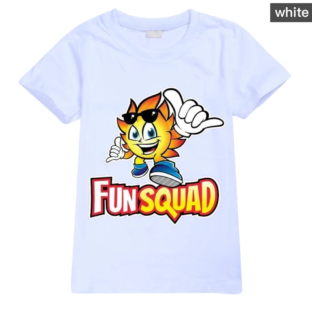 New Boys Summer Clothes Kids Cosplay Fun Squad Gaming T-shirt Pullover 100% Cotton Leisure Fashion Children Boys Girls Tees Tops 3