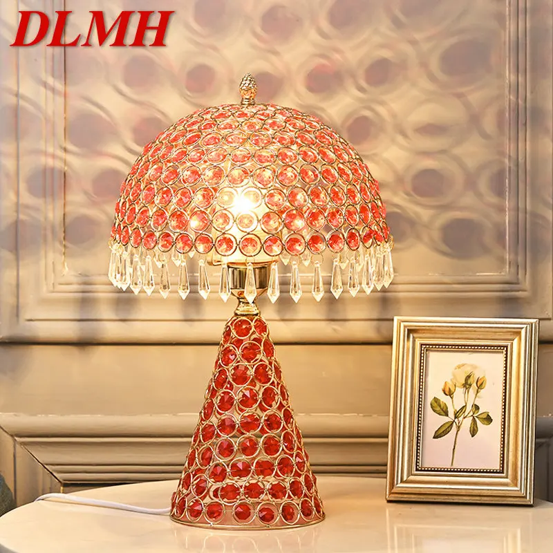 

DLMH Nordic Bedside Table Light Crystal Creative Mushroom LED Lamp Desk For Home Wedding Room Decoration Bedroom