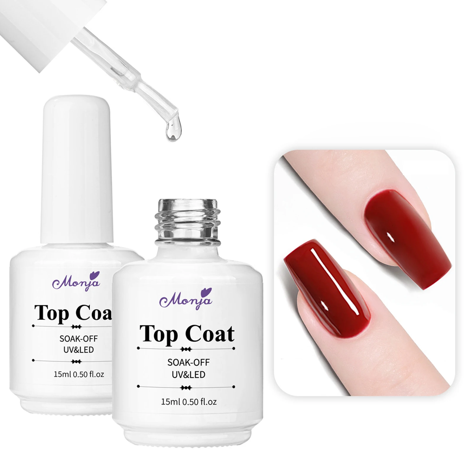 15ml Top Coat No Wipe For Gel Nail Polish Quick-drying Ultra Shiny Nail Gel UV LED Art Home and Salon DIY Manicure Tools