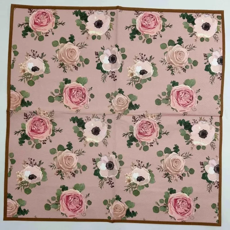 10/20pcs 33cm 3-Ply Colourful Floral Folded Wood Pulp Paper Party Decoration Paper Placemat Household Drawing
