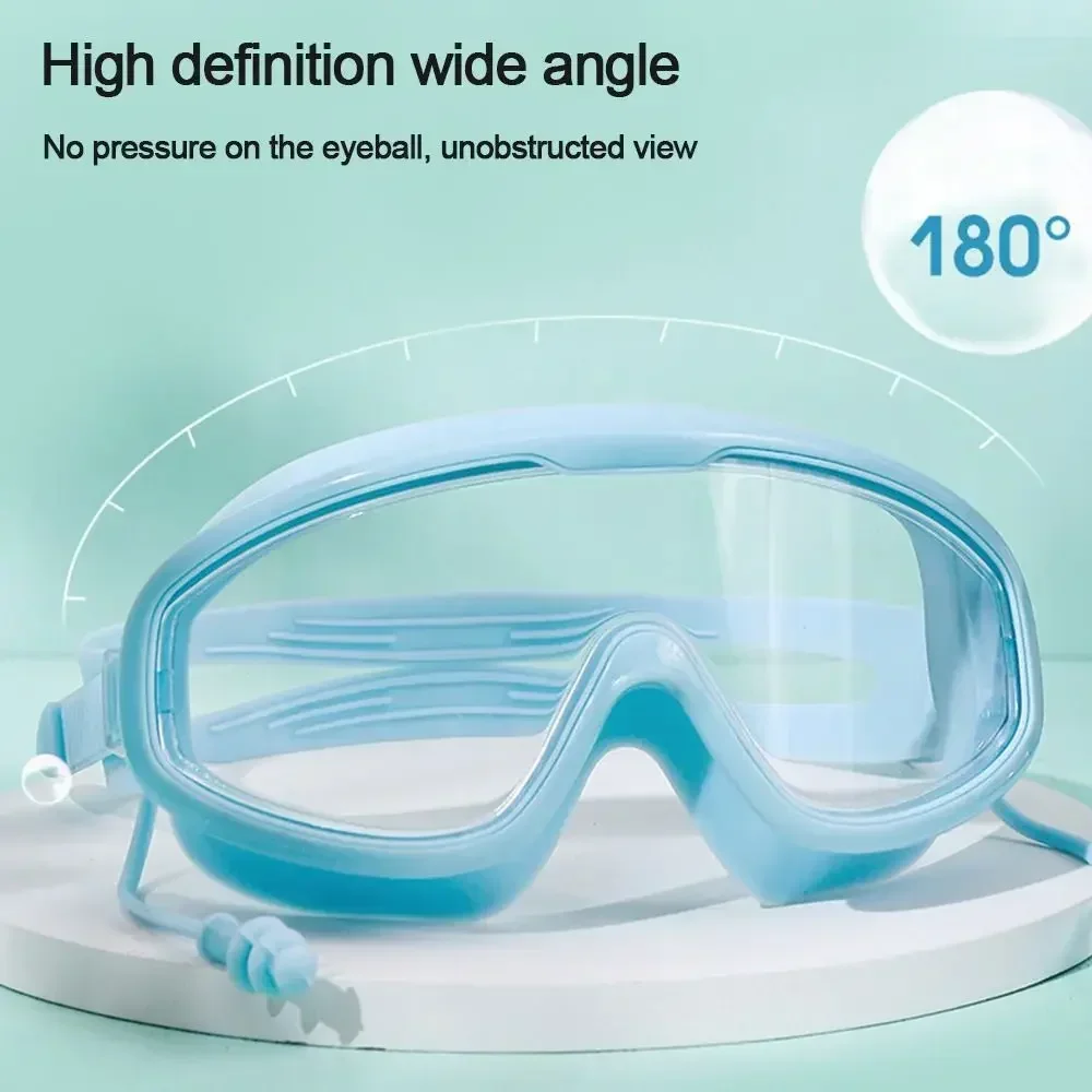 Outdoor Swim Goggles Anti-Fog Wide View Scuba Diving Swimming Glasses with Earplugs for Adult Youth 3