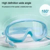 Outdoor Swim Goggles Anti-Fog Wide View Scuba Diving Swimming Glasses with Earplugs for Adult Youth 3