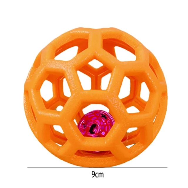 Dog Chew Toy Natural TPR Ball with Bell TPR Pet Toy Ball Interactive Fun Cat Playing Outdoor Puppy Teeth Cleaning Molar Supplies 6