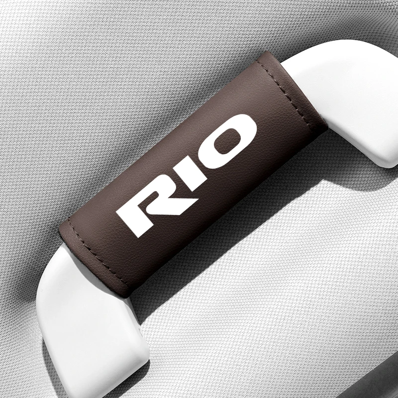 1PC Leather Car Roof Armrest Pull Gloves Door Handle Protection Cover For KIA RIO 2 3 4 5 Xline x line car armrest cover