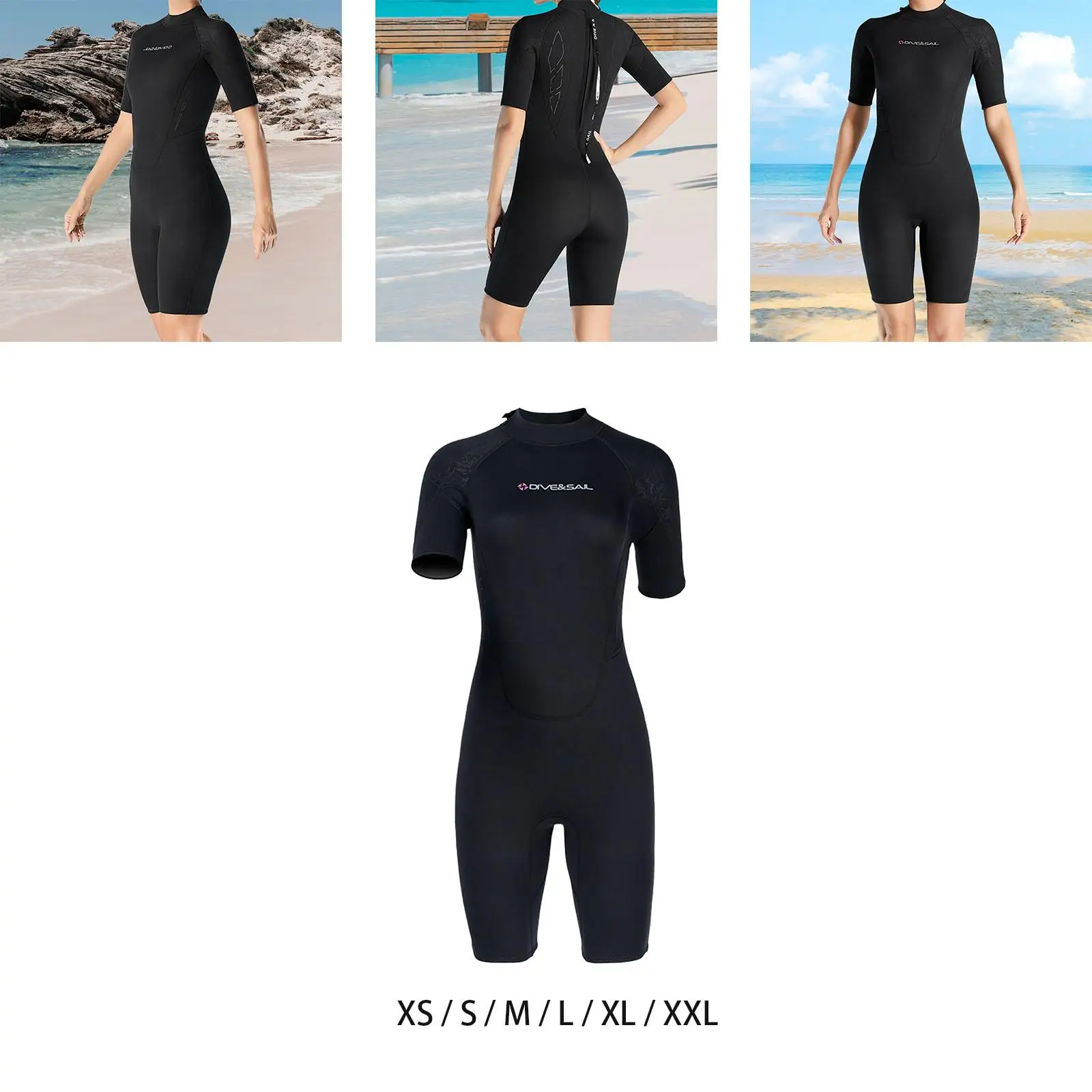 

Scuba Diving Wetsuit Women Back Zip Swimwear for Surfing Kayaking Snorkeling