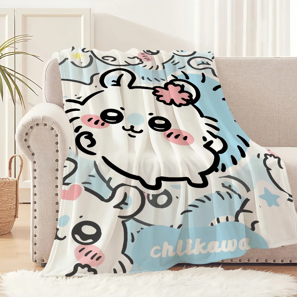 Cute Momonga C-Chiikawa Cartoon Blanket Plush Nap Sofa rug for Living Room Warm Office Bedroom Birthday Home Travel Kid Gifts 3
