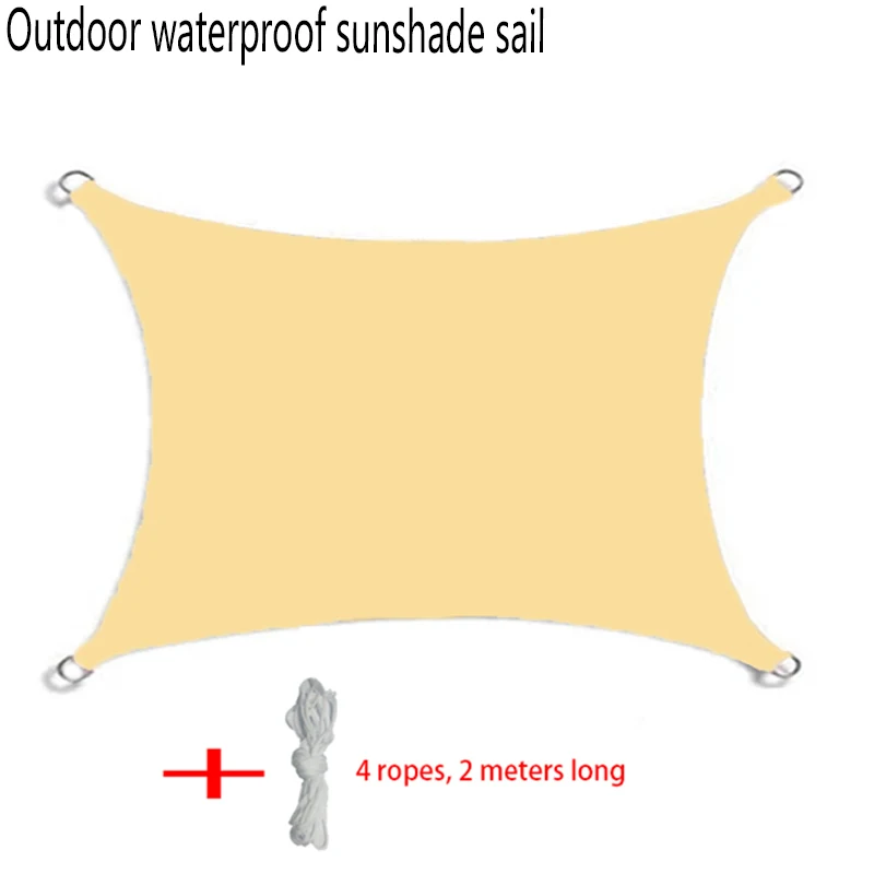 420D Waterproof Square Rectangular Shade sail, Outdoor Garden Swimming Pool Awning, Camping Hiking Sun shelter