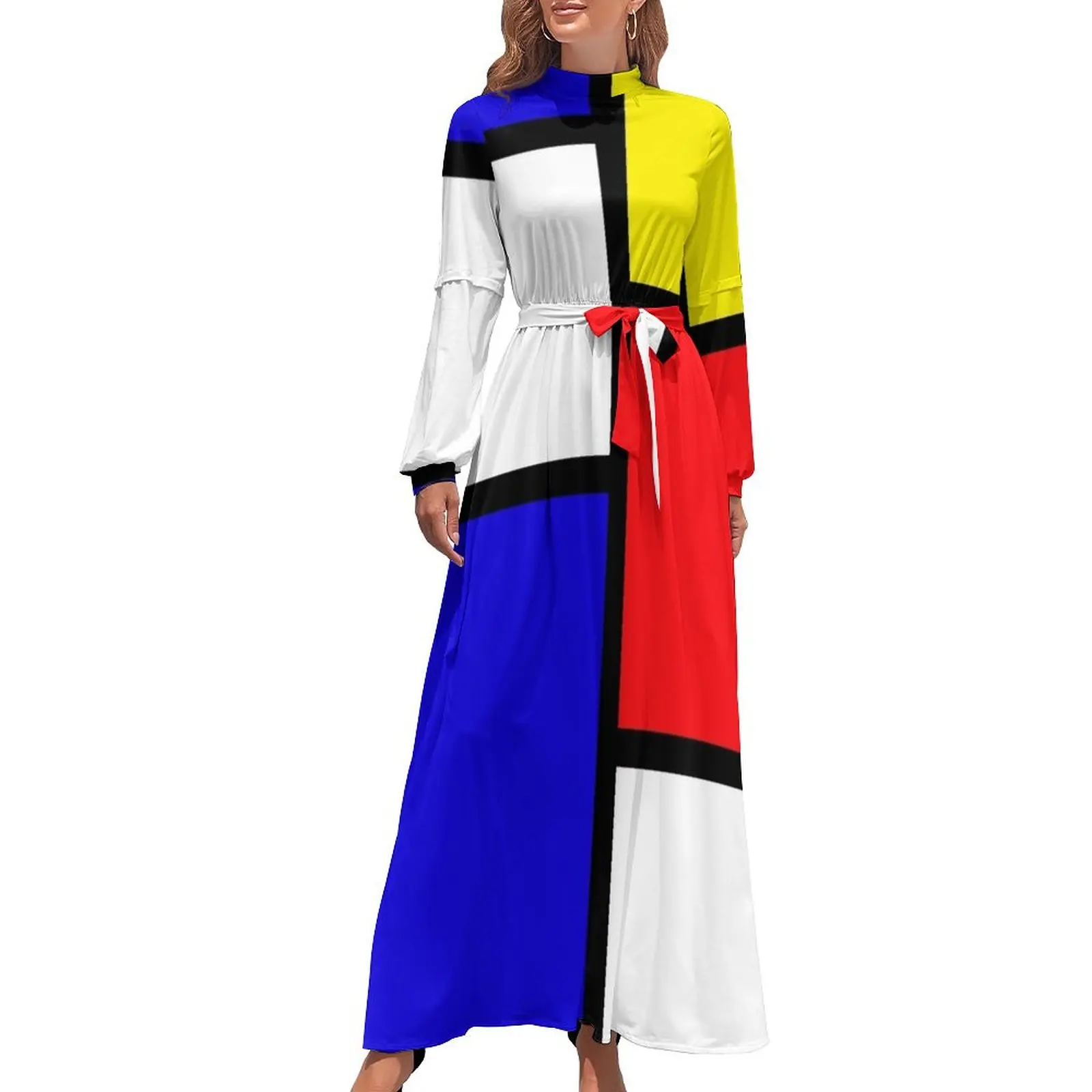 thumbnail image 1 of Vestido largo Mondrian, ropa de mujer, vestido ajustado, vestidos de mujer para ocasiones especiales, vestido de verano, 1 of 5