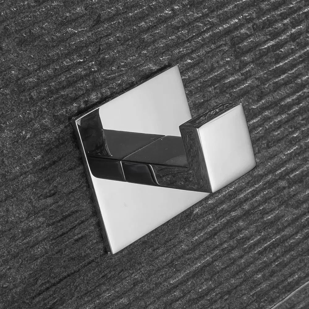 TURS Portasciugamani nero opaco, angolo semplice in acciaio inox, porta asciugamani da bagno, anello quadrato per parete bagno, hardware semplice
