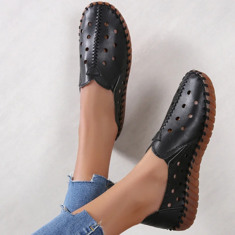 Flat Bottom Spring, Summer and Autumn New Pure Hand-sewn Casual Shoes Women's Fashion Casual Breathable Women's Shoes