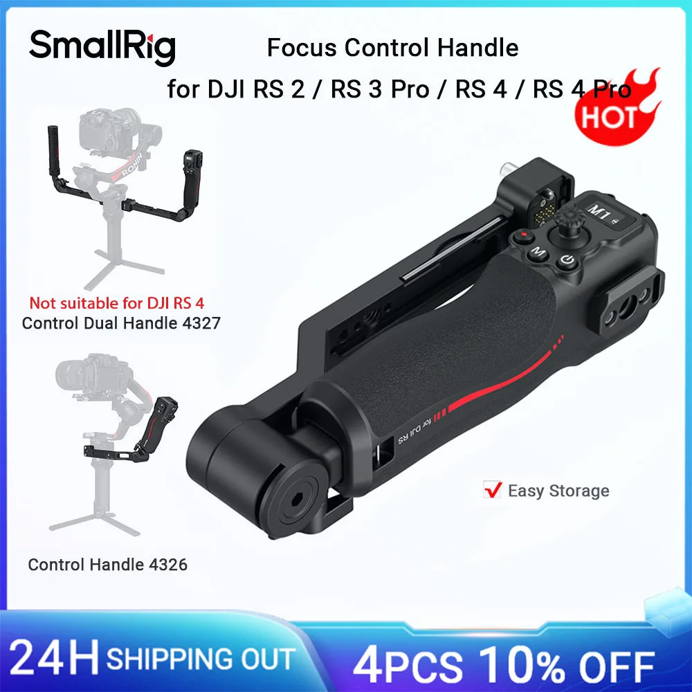 SmallRig Dual Handle Grip For DJI RS Gimbal - Joystick Control & NATO Rail For RS 2/RS 3 Pro/RS 4 Pro
