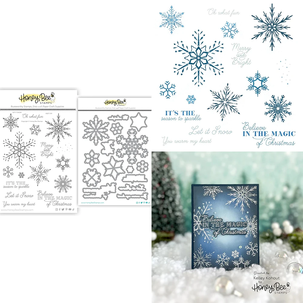

Let It Snow New Arrival Stamps and Dies 2023 Christmas Dies Stencil Scrapbook Diary Decor Embossing DIY Greeting Card Die Cuts