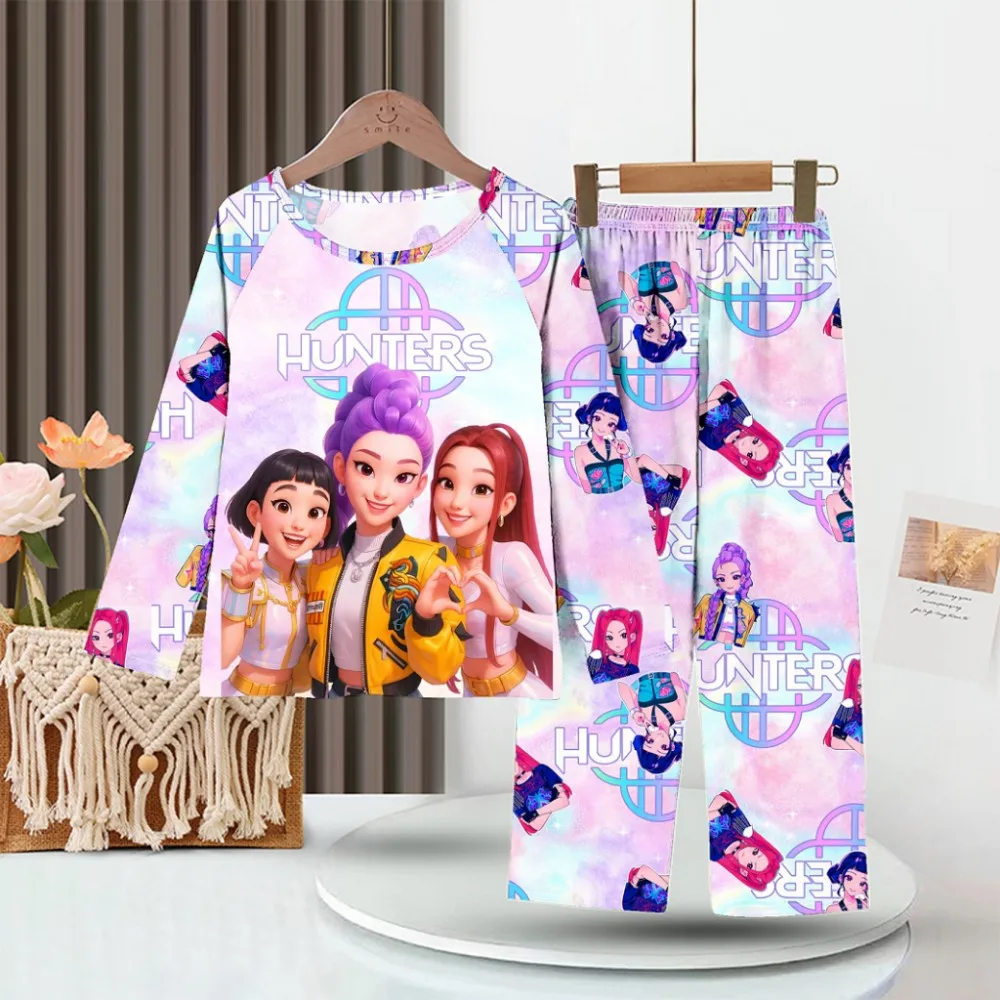 Children's Pajamas Set Full Sleeve Cartoon Kpop Demon Hunters Girls Pajama Middle Kids Homewear Boys Clothes Set Pijamas Infanil S08e991a9c10143bcbb78cffae1a0f22dw