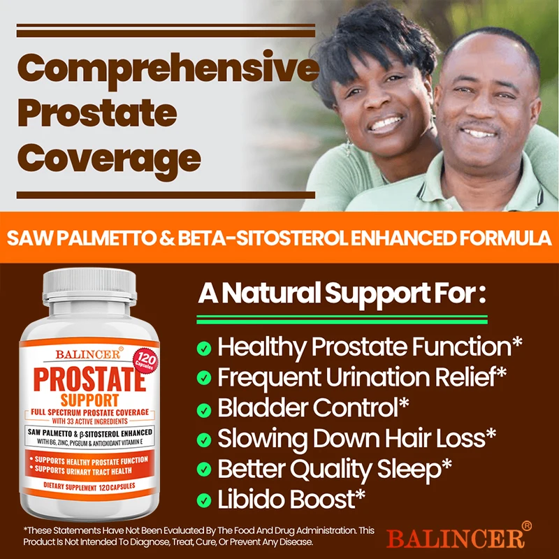 Advanced Men's Prostate Supplement for Urinary Tract Function and BPH Symptoms Rich in Vitamins and Minerals