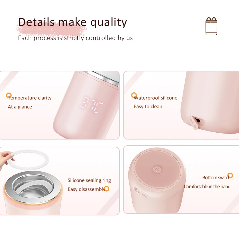Bottle Warmer XIMYRA N1S Portable Baby Bottle Warmer Fast Heating Travel Milk Warmer 8800mAh Breastmilk Warmer On The Go with 3 Adapters