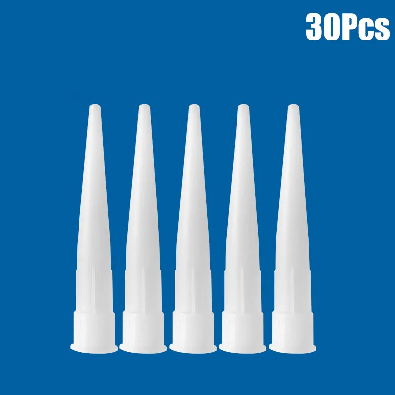 30pcs Glass Nozzles caulking gun nozzles caulking nozzle Plastic Glass Glue Caulking Gun Nozzles Sealant Silicone Caulking Tips Mouth Caps Home Construction Tools