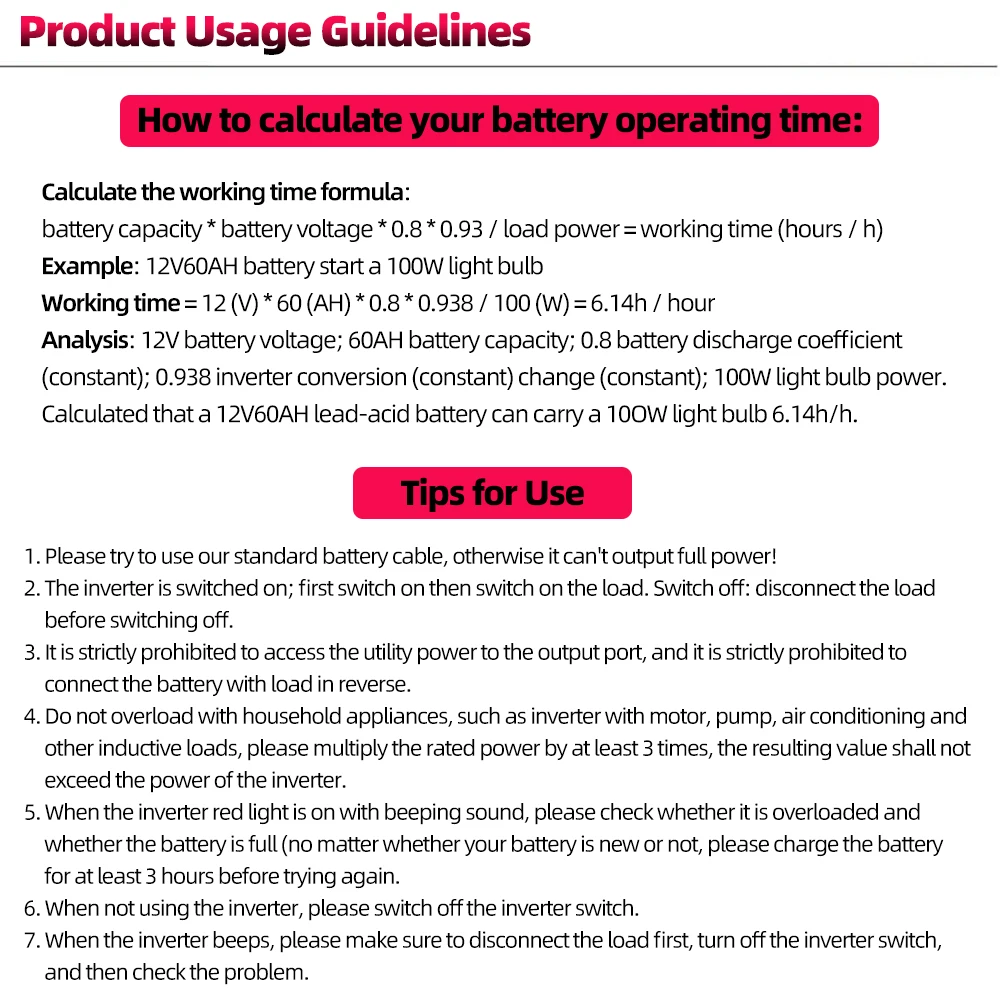 Description Picture 6 of item6000W Inverter 30A Controller 5V Solar Panel Smart Phone Car Charge Camping Home Solar Power System for Home Complete Kit RV