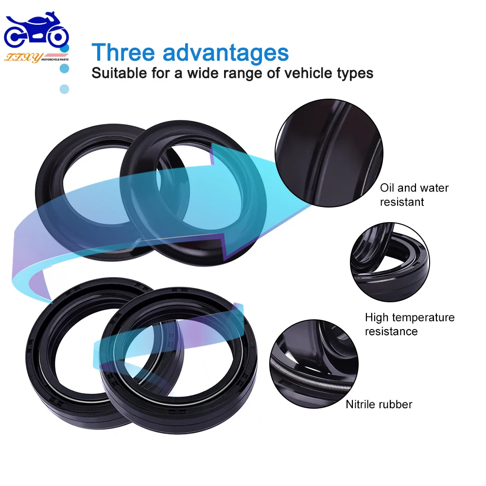 

Motorcycle Front Shock Absorber Fork Damper Oil Seal & Dust Cover Seal Lip For Honda SL350 SL 350 K2 CBX400F CBX400 CBX 400 F