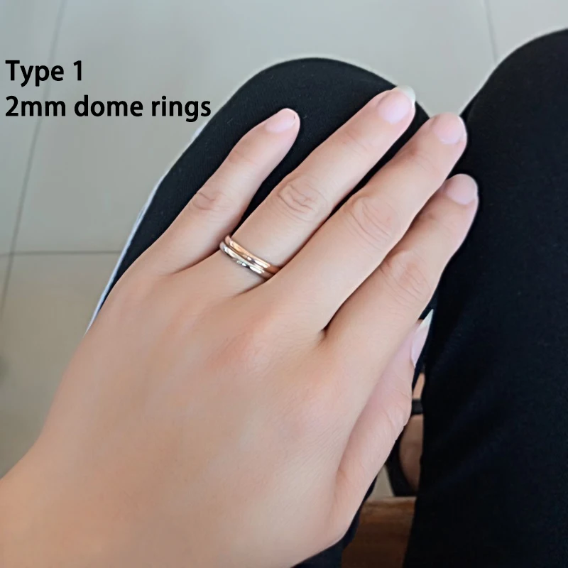 Set Di 8 Anelli Impilabili Donna In Acciaio Inox - Oro E Argento, Misure 3-10 - Foto 9