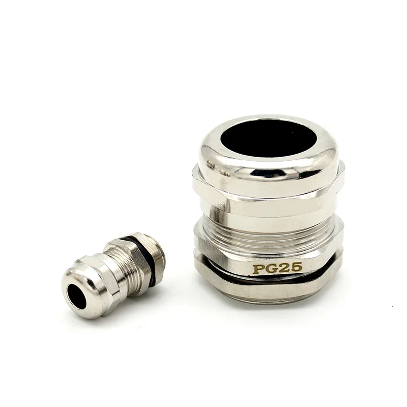ManHua Waterproof Brass Plating PG9 PG11 PG13.5 PG16 PG19 PG21 Metric Thread Metal Conduit Cable Gland Connector
