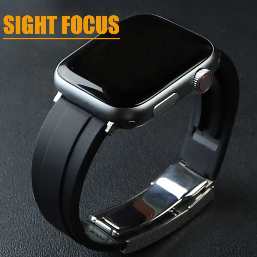 

Rubber Watch Strap for Apple Watch Band 8 Ultra 49mm 45mm 41mm Bracelet Watch 44mm 40m 42mm 38mm iWatch 7 6 SE 5 Watchband