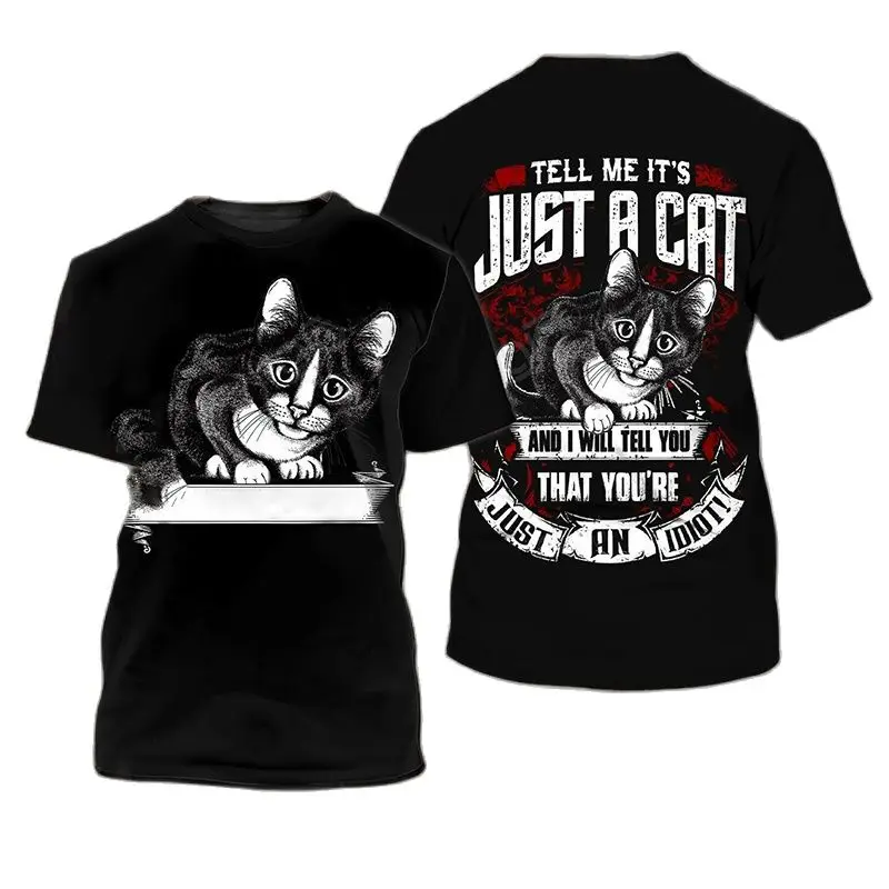 

Summer Fashion Funny Creative Cat graphic t shirts For Unisex Trend Casual Hip Hop Street Style Printed Round Neck Men Tees Tops
