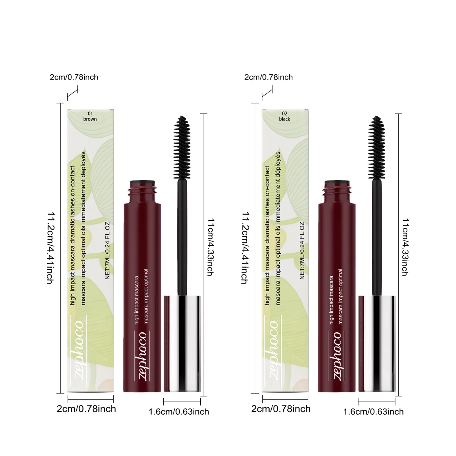 Mascara volume noir marron brosse spirale cils imperméable_voghion.com