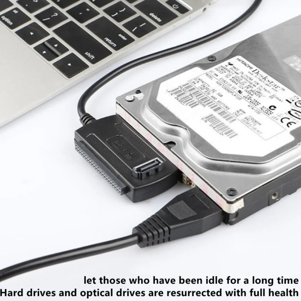 IDE SATA to USB Adapter Cable 3 in 1 USB to SATA IDE Converter for 2.5 3.5 Inch SSD HDD with AC Adapter Support Windows MAC OS