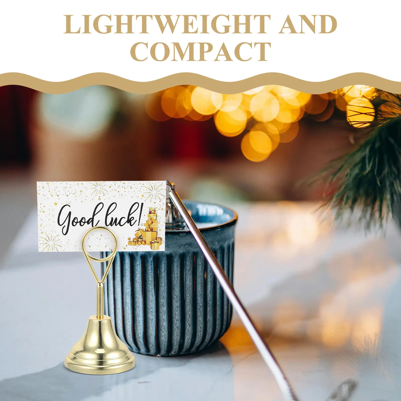 2Pcs 크리 에이 티브 워터 드롭 카드 홀더 다기능 명함 데스크탑 주최자 사진 메모 클립 사무실 테이블 디스플레이 골드