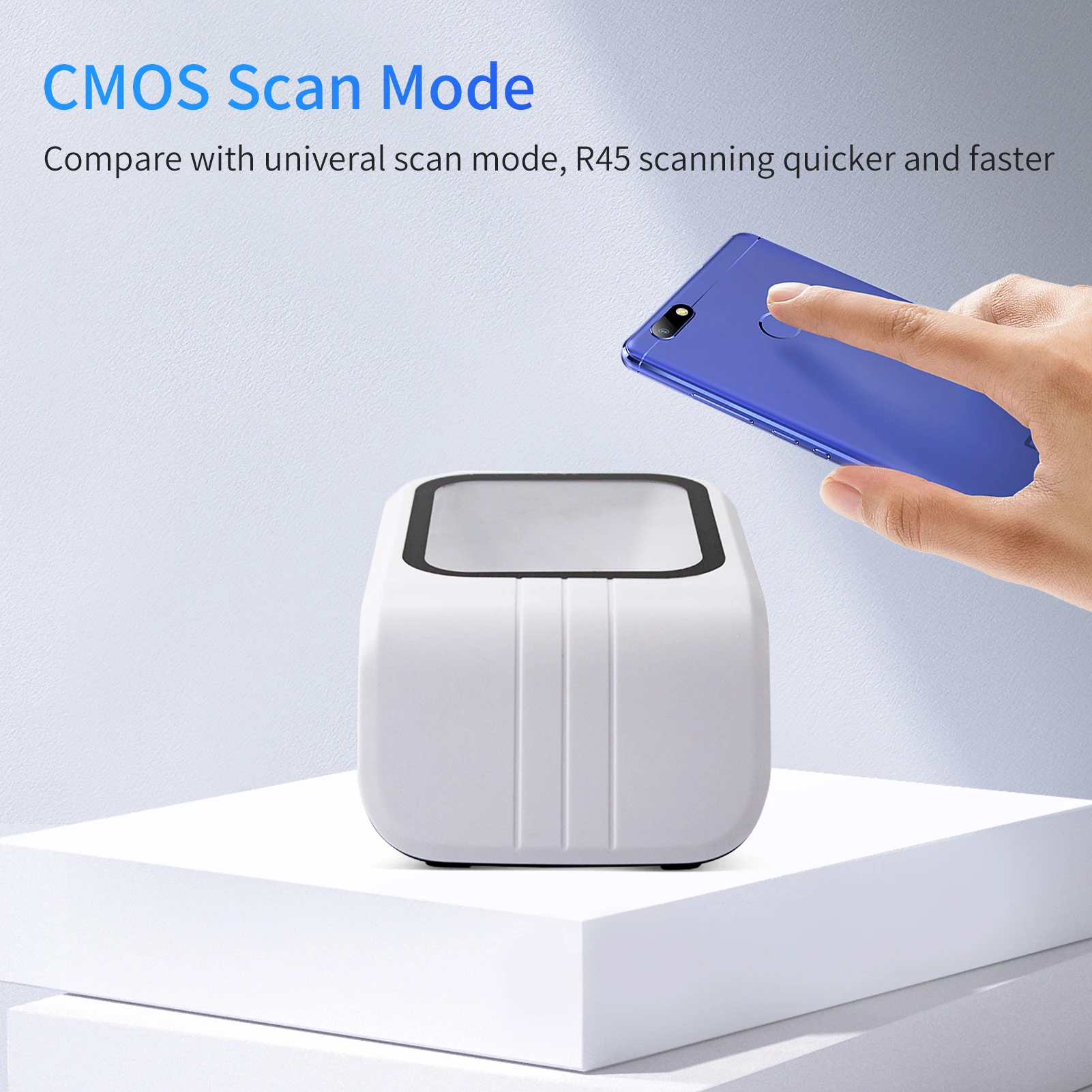 【Sale】1D 2D QR Barcode Scanner Platform with Voice Announcement Prompt USB Wired Bar Code Reader Hands-free CMOS Image Sensor