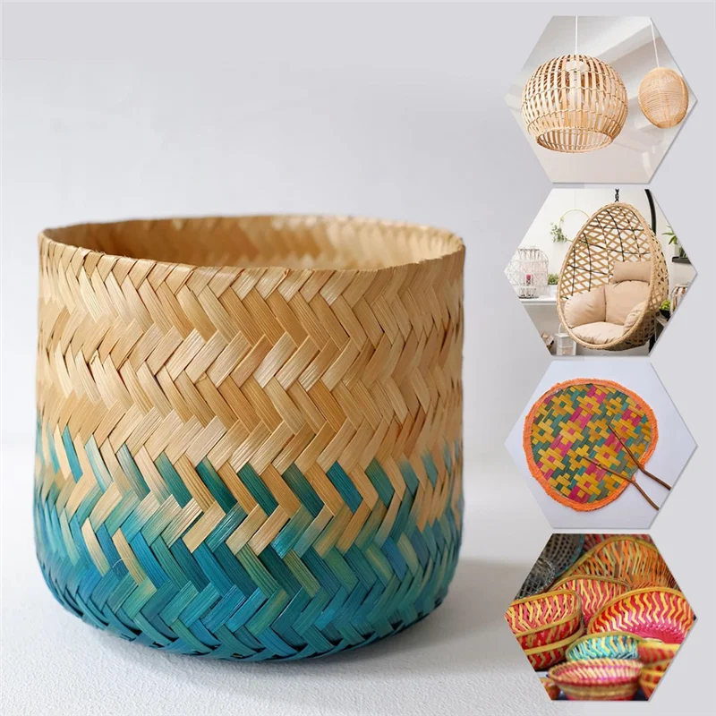 A45G-Bamboo Strips For Weaving 7/16In X 10 Ft,5 Pack Thin Flat Wicker Rattan Cane Reed For Making Basket DIY Crafts