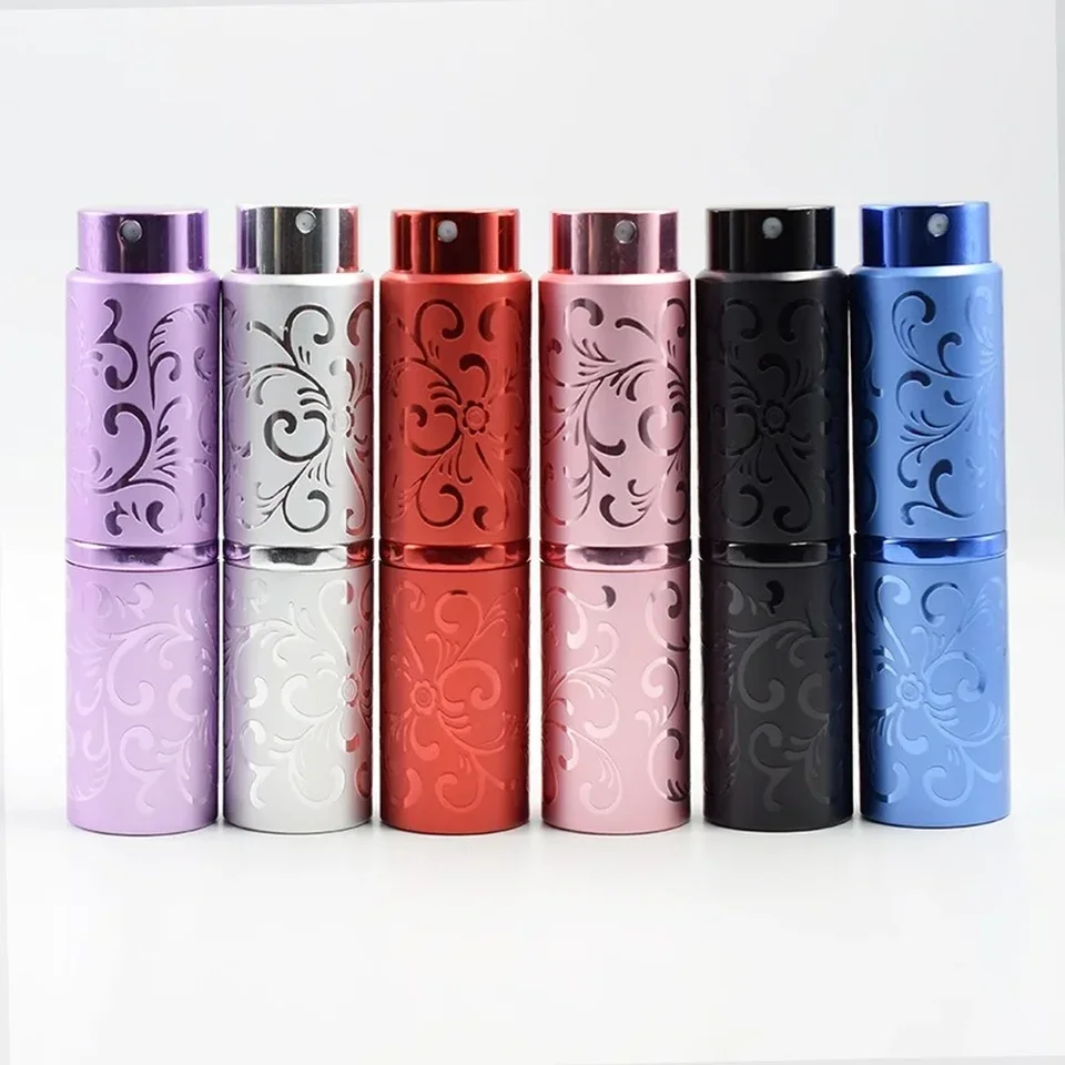 Portable Rattan Pattern Refillable Aluminium Perfume Bottle