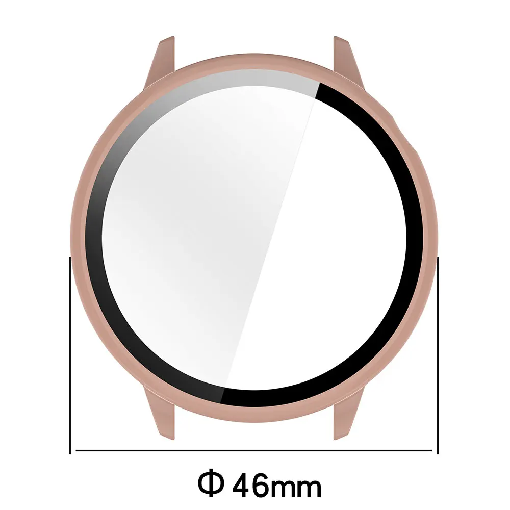 PC Case with Tempered Glass for Smart Watch - All-around Bumper Protective Cover and Accessories
