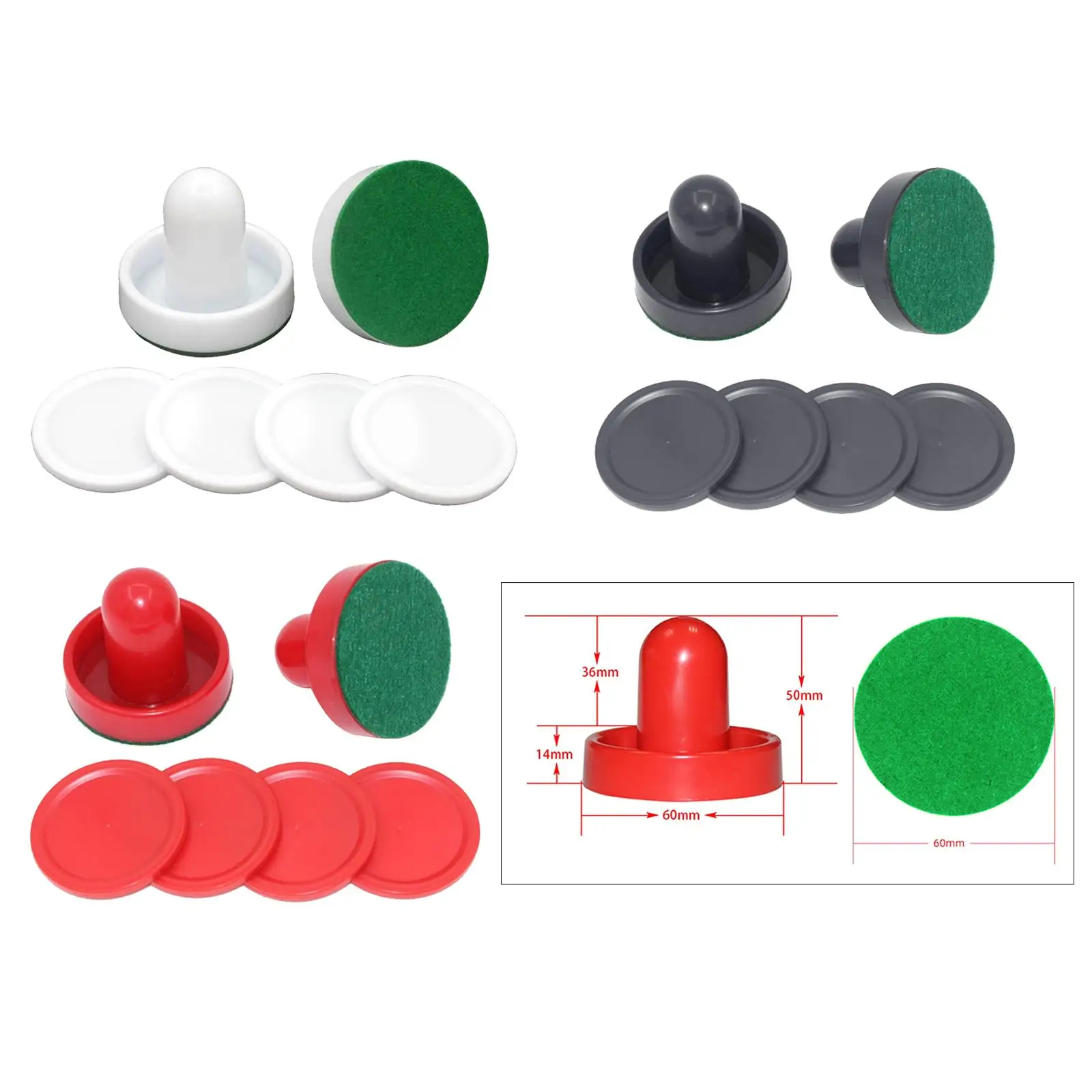 2PCS Pushers and 4PCS Pucks Game Tables Goalies Equipment Accessories