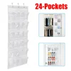 24 Grids Wall-mounted Sundries Shoe Organiser Fabric Closet Bag Storage Rack Mesh Pocket Clear Hanging Over The Door Cloth Box 1