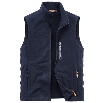 Men's Tactical Softshell Vest Outdoor Windproof Sleeveless Fleece Jacket for Travel Hiking Running Golf Fishing Vest Waistcoat 2