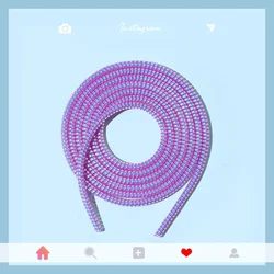 Colorful TPU Spiral USB Charging Cable Protector - 1.5M (Purple 1)