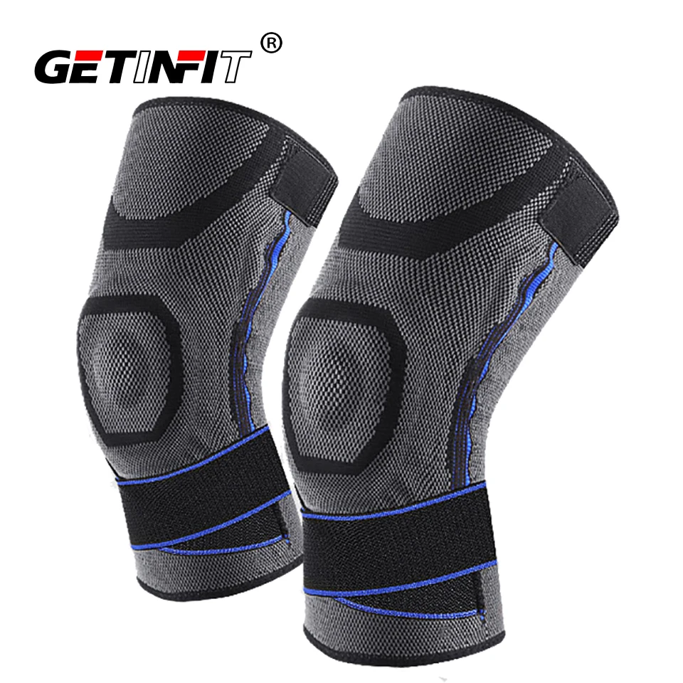 

Silicone Spring Knee Support Wrap High Elastic Sleeves Joint Pain Arthritis Relief Kneepads Sports Guard Bandage Brace
